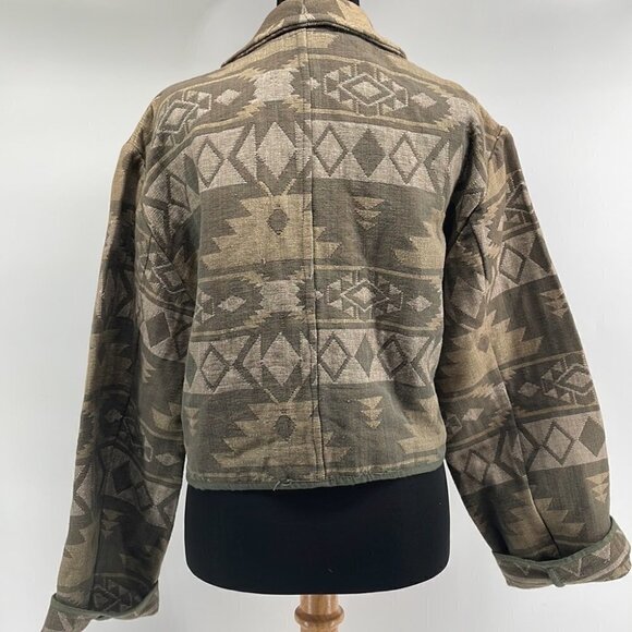 Flashback 100% cotton southwestern jacket bolero neutral button closure sz m - Picture 6 of 7